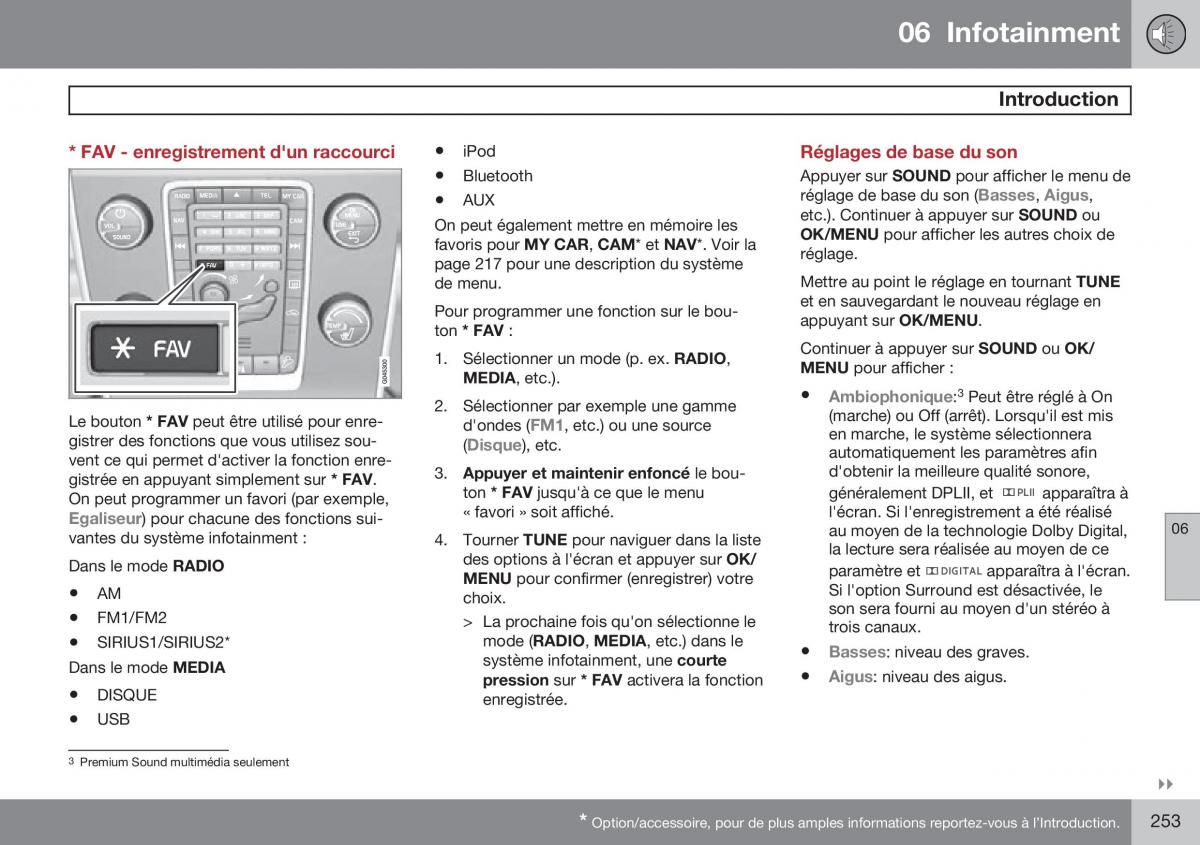 Volvo XC60 I 1 FL manuel du proprietaire / page 255