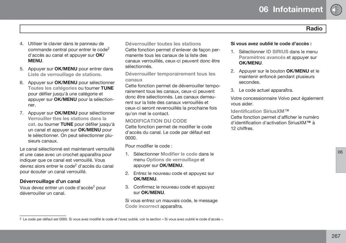 Volvo XC60 I 1 FL manuel du proprietaire / page 269