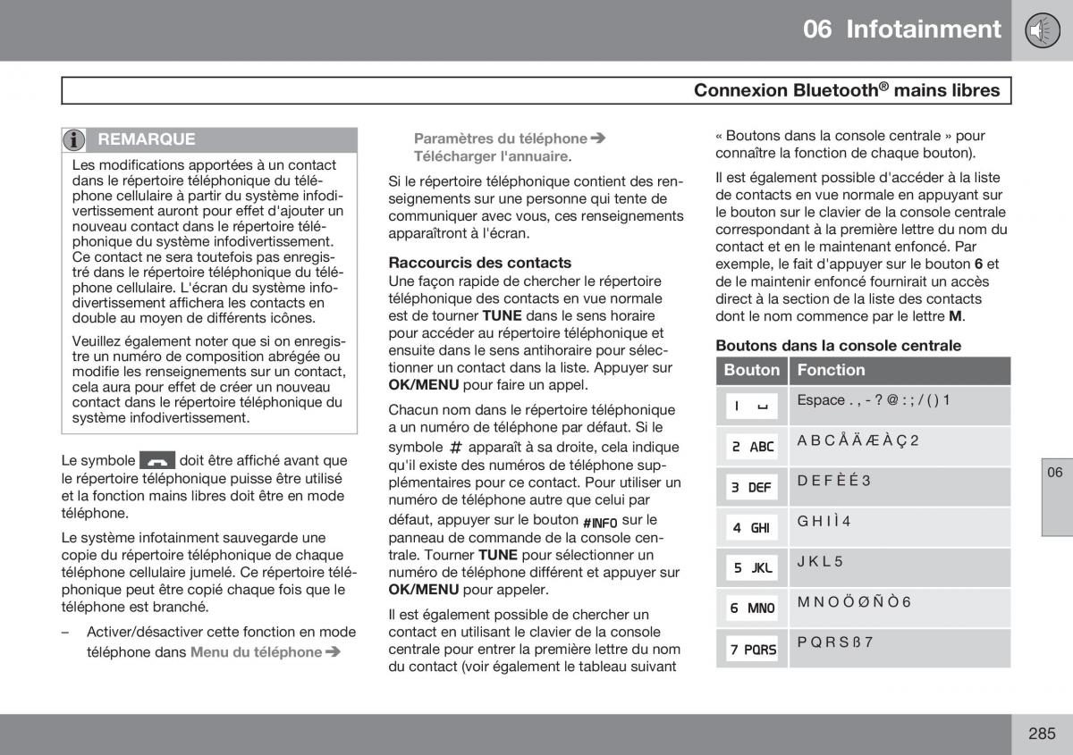 Volvo XC60 I 1 FL manuel du proprietaire / page 287