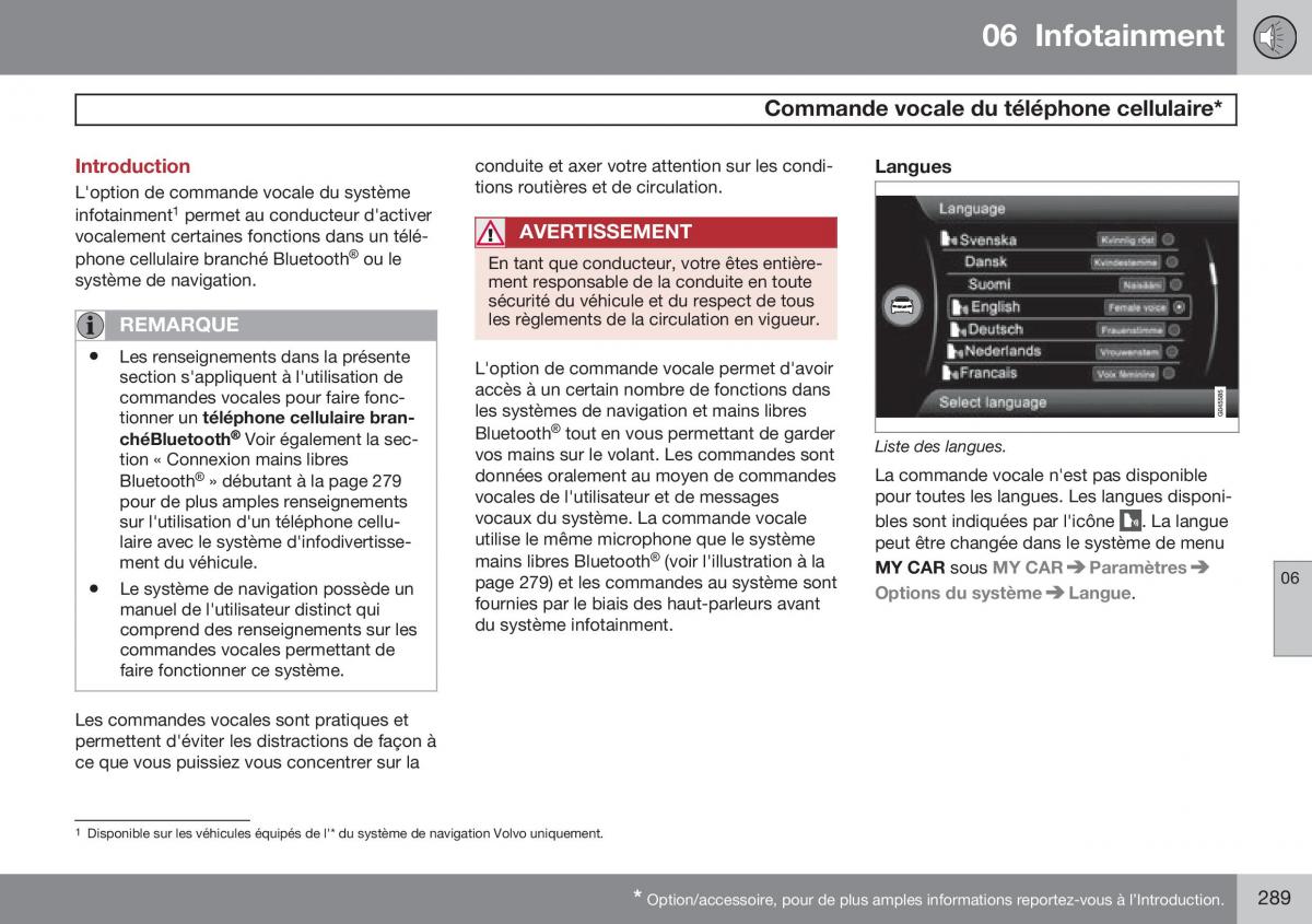 Volvo XC60 I 1 FL manuel du proprietaire / page 291