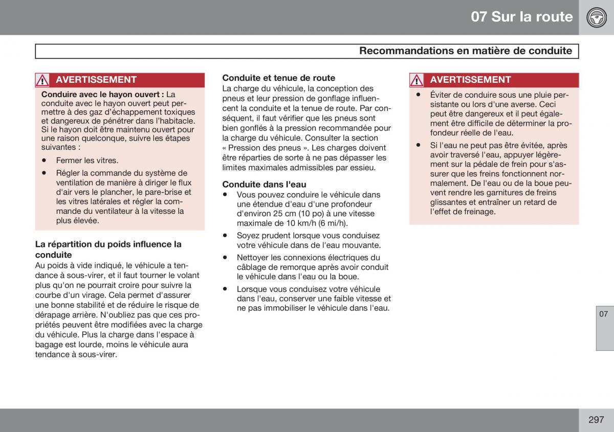 Volvo XC60 I 1 FL manuel du proprietaire / page 299