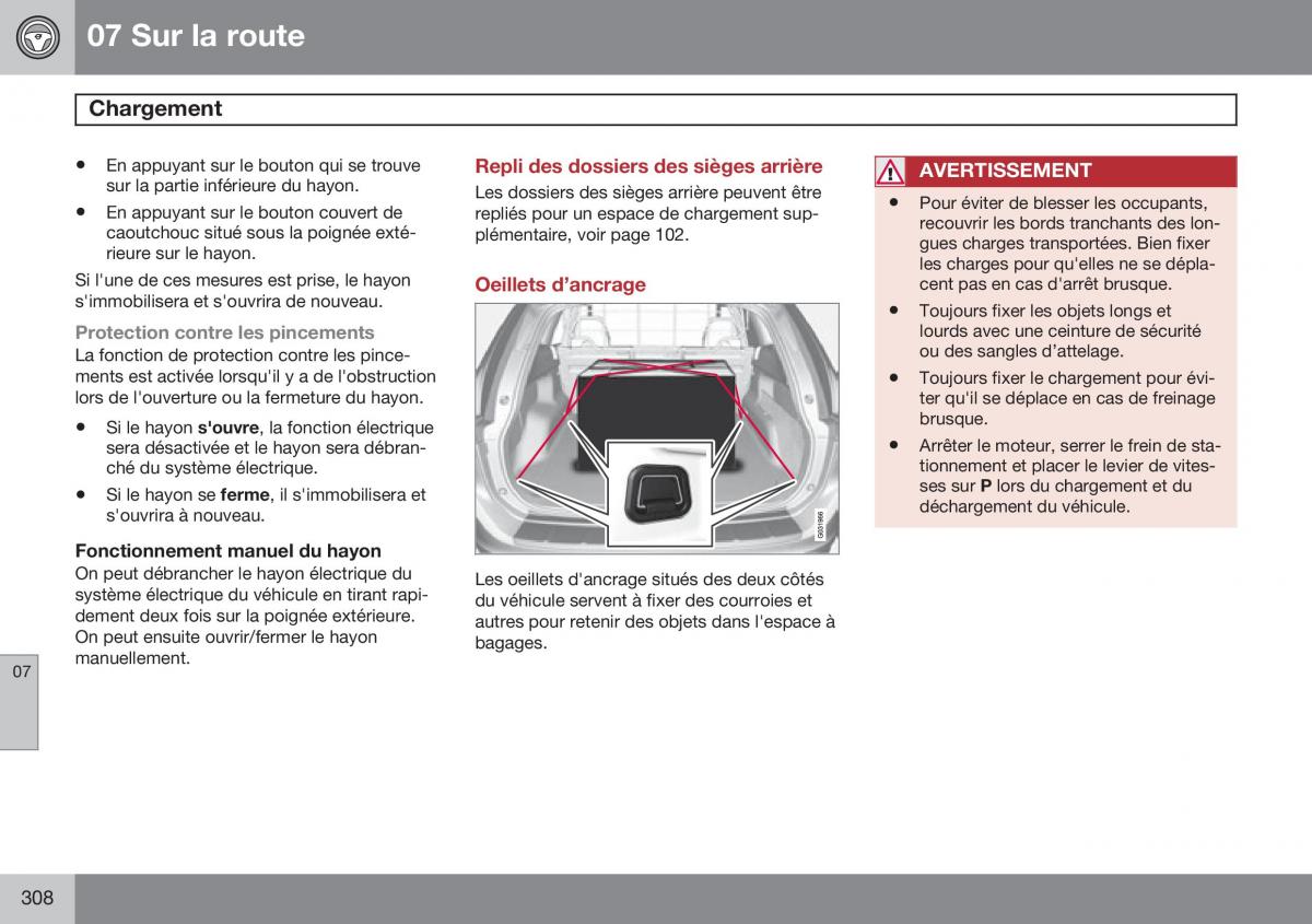 Volvo XC60 I 1 FL manuel du proprietaire / page 310