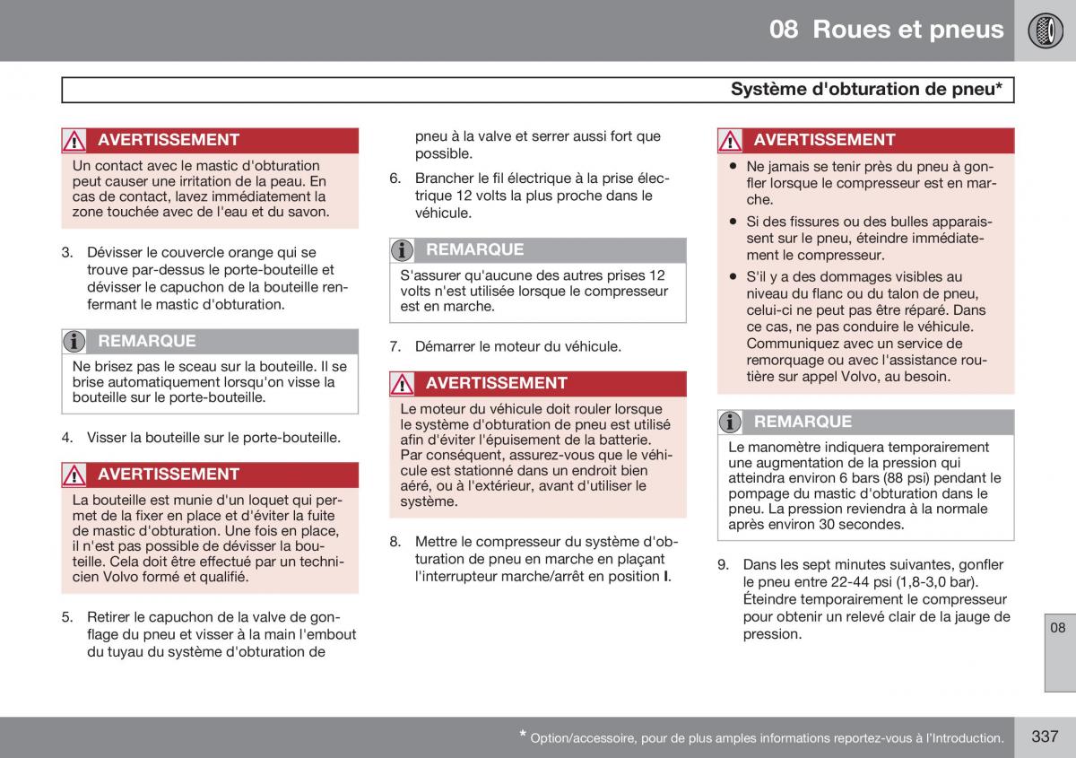 Volvo XC60 I 1 FL manuel du proprietaire / page 339