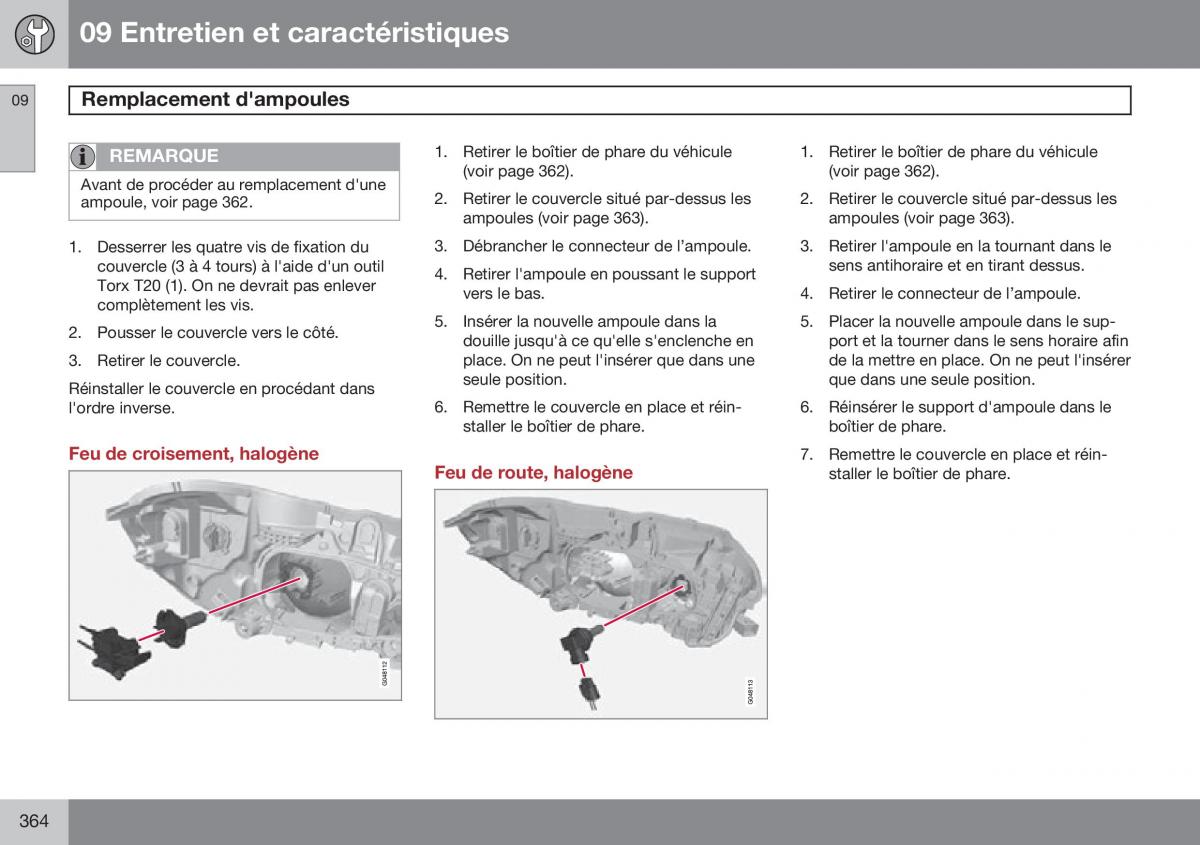 Volvo XC60 I 1 FL manuel du proprietaire / page 366