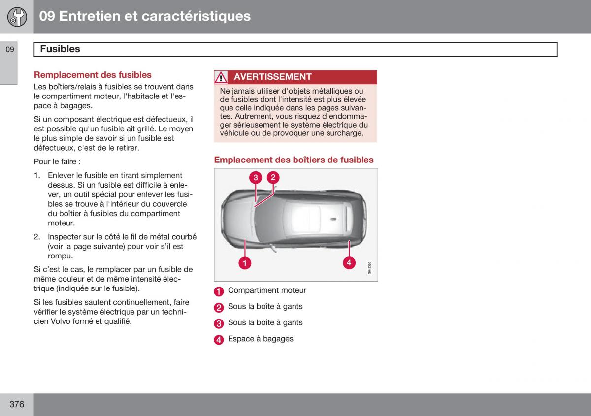 Volvo XC60 I 1 FL manuel du proprietaire / page 378