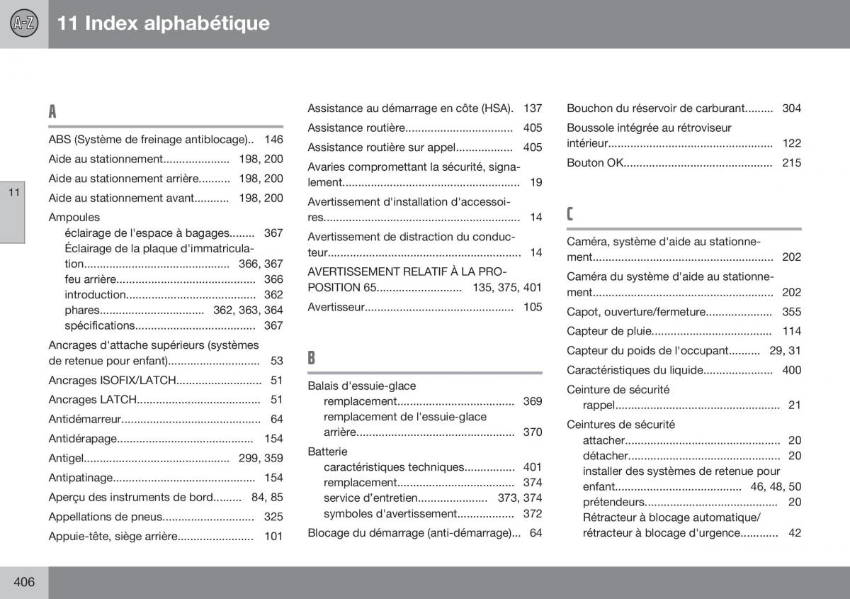 Volvo XC60 I 1 FL manuel du proprietaire / page 408