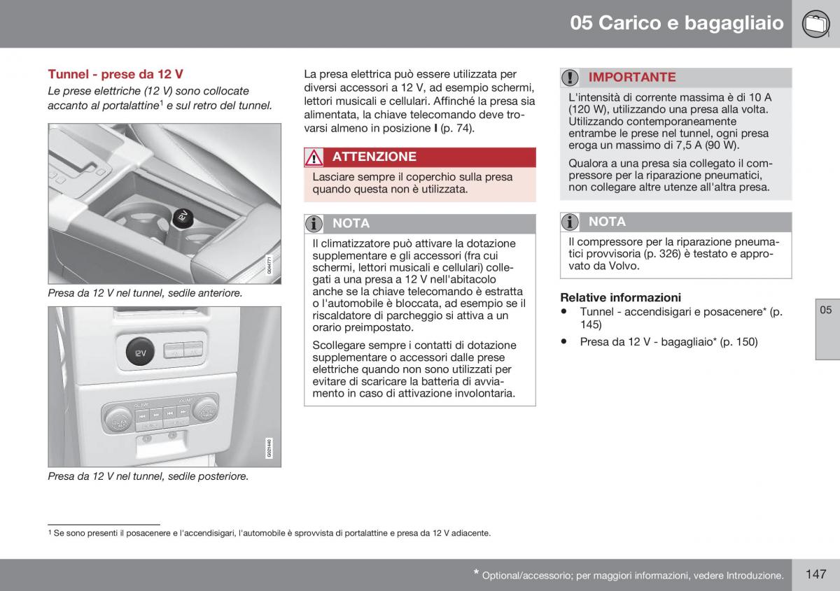 Volvo XC60 I 1 FL manuale del proprietario / page 149