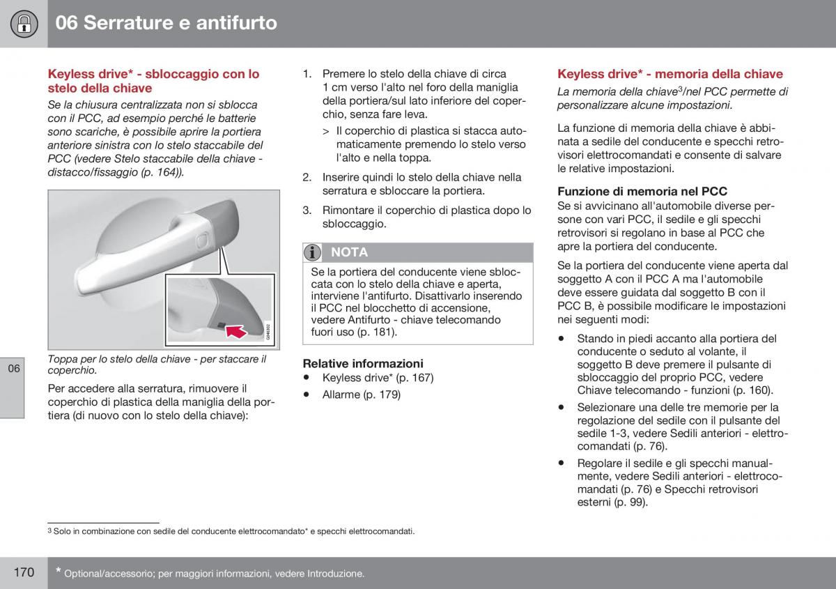 Volvo XC60 I 1 FL manuale del proprietario / page 172