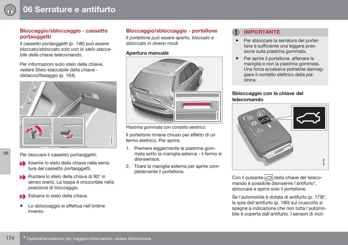 Volvo XC60 I 1 FL manuale del proprietario / page 176