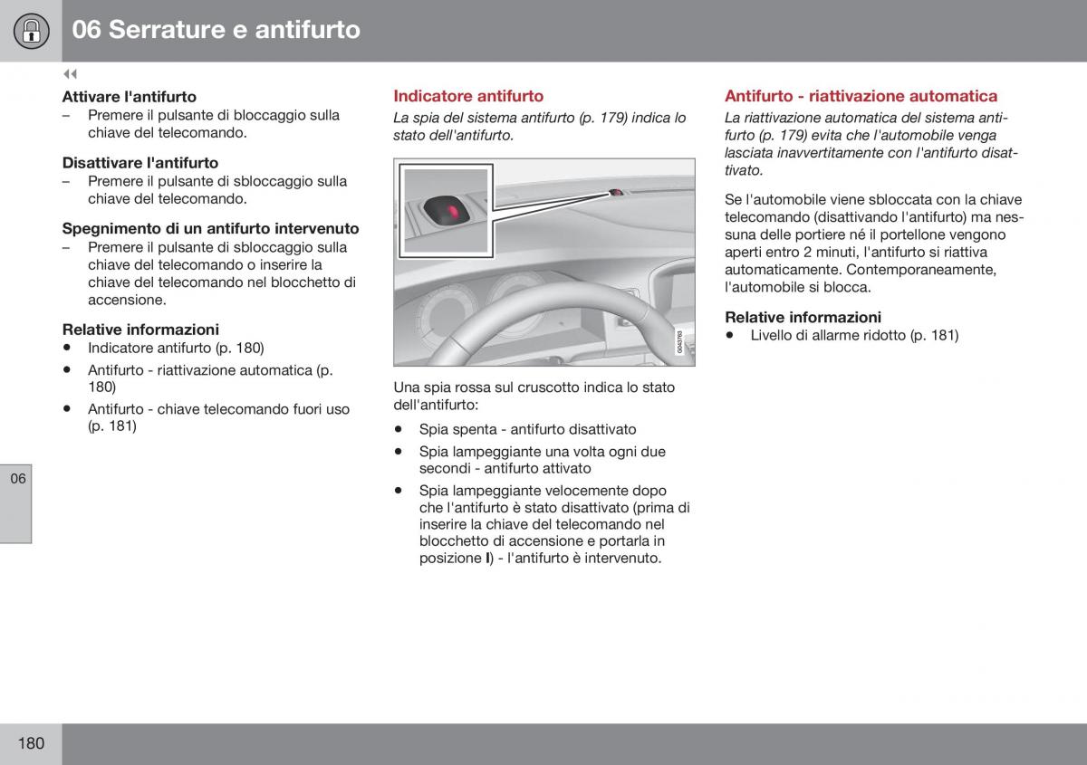 Volvo XC60 I 1 FL manuale del proprietario / page 182