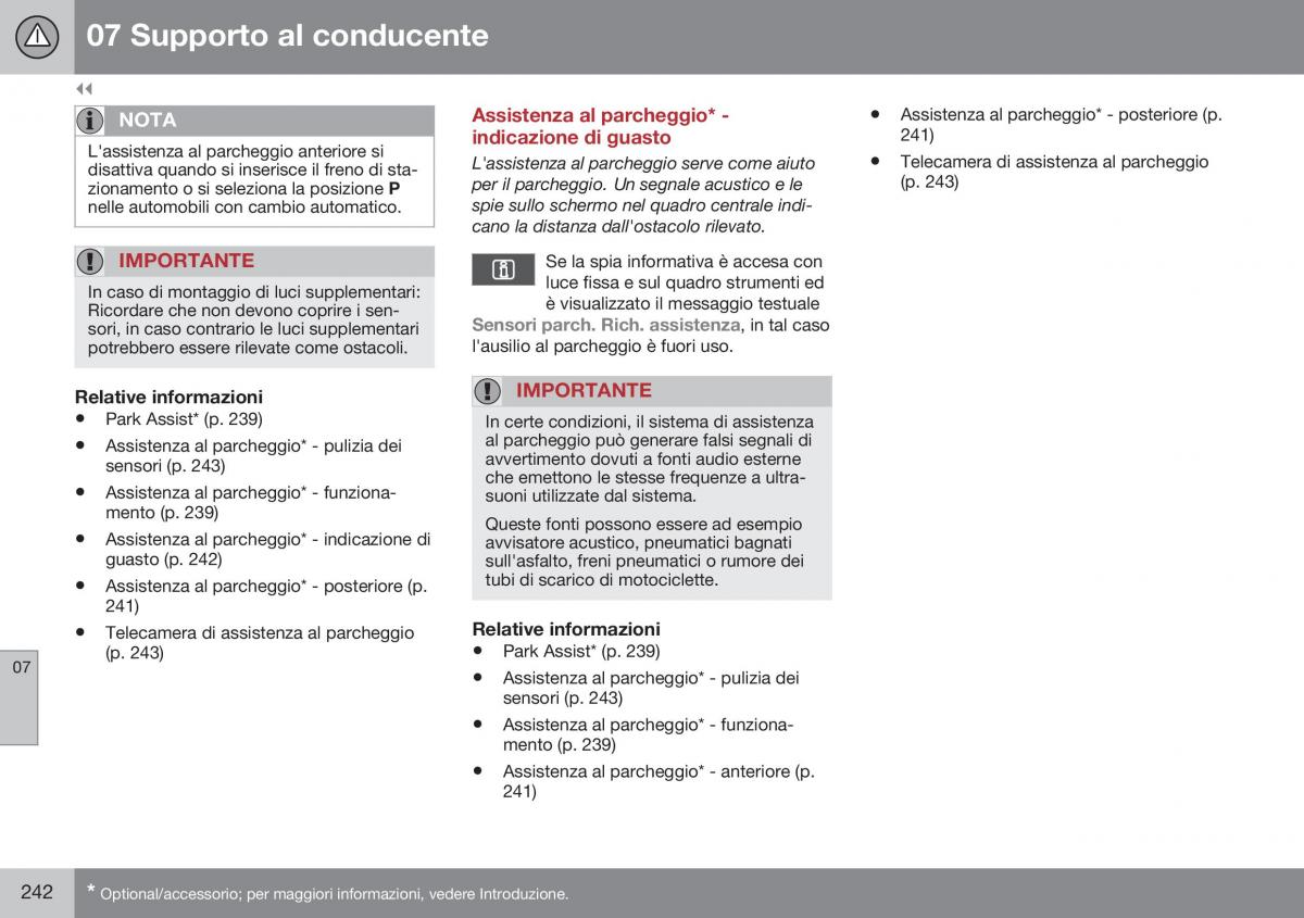 Volvo XC60 I 1 FL manuale del proprietario / page 244