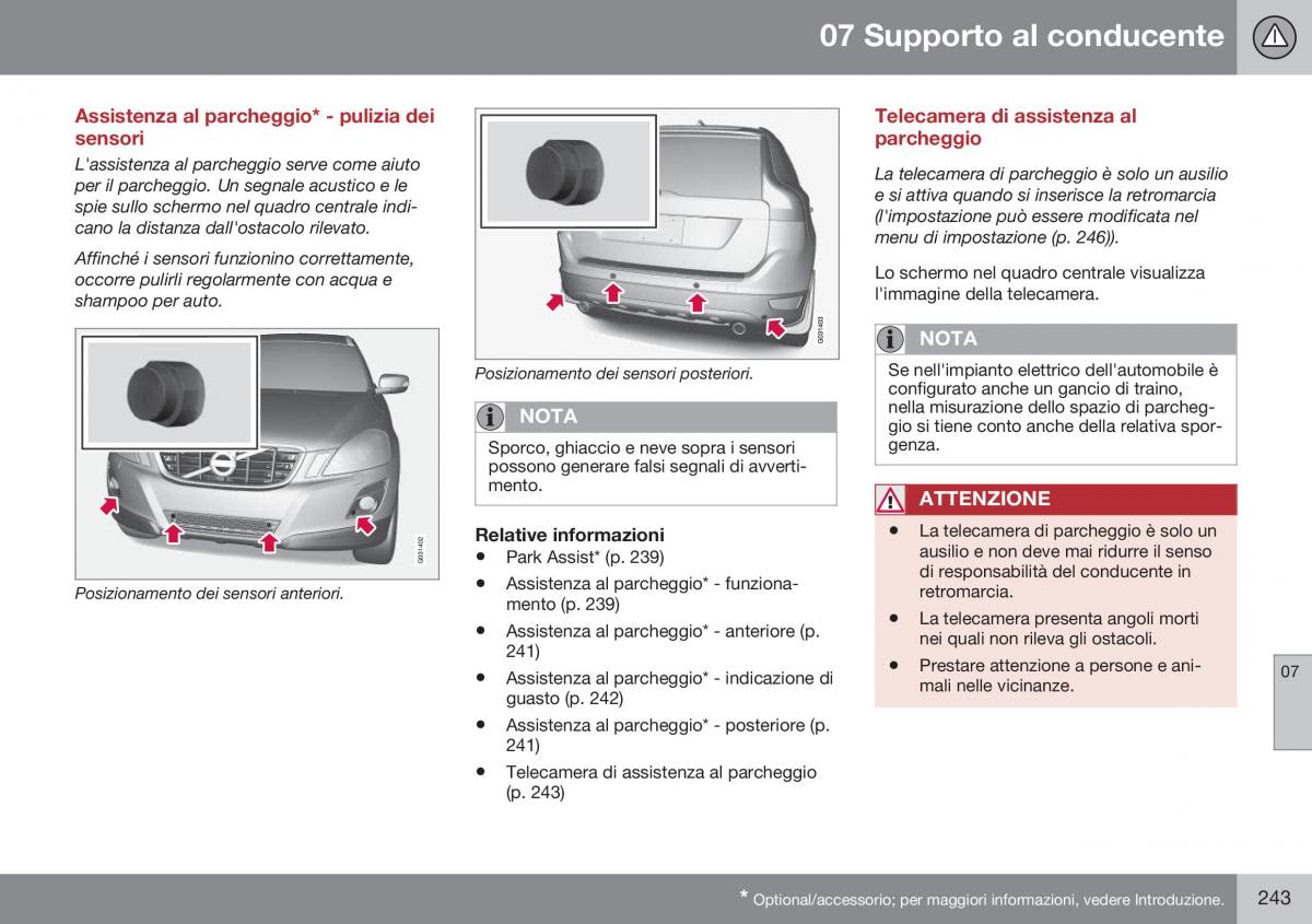 Volvo XC60 I 1 FL manuale del proprietario / page 245