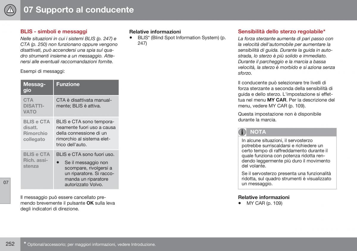 Volvo XC60 I 1 FL manuale del proprietario / page 254