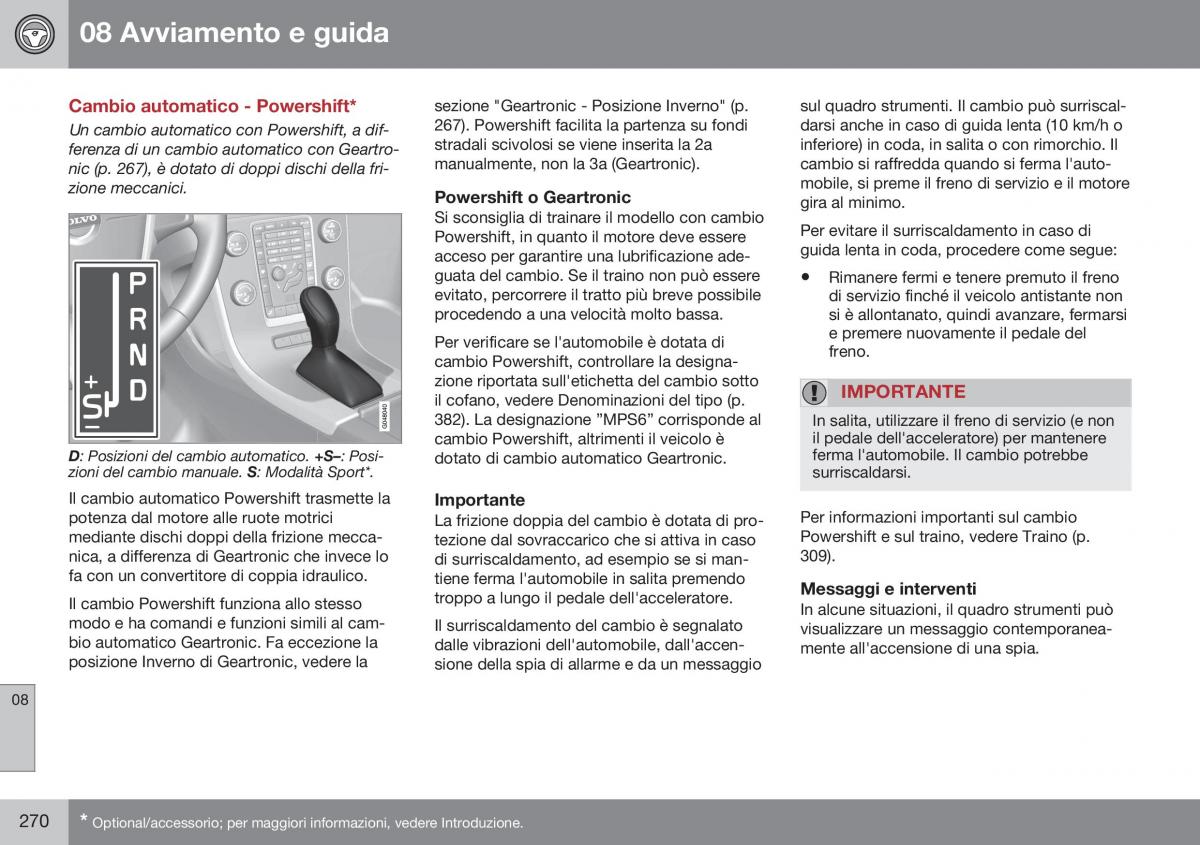 Volvo XC60 I 1 FL manuale del proprietario / page 272