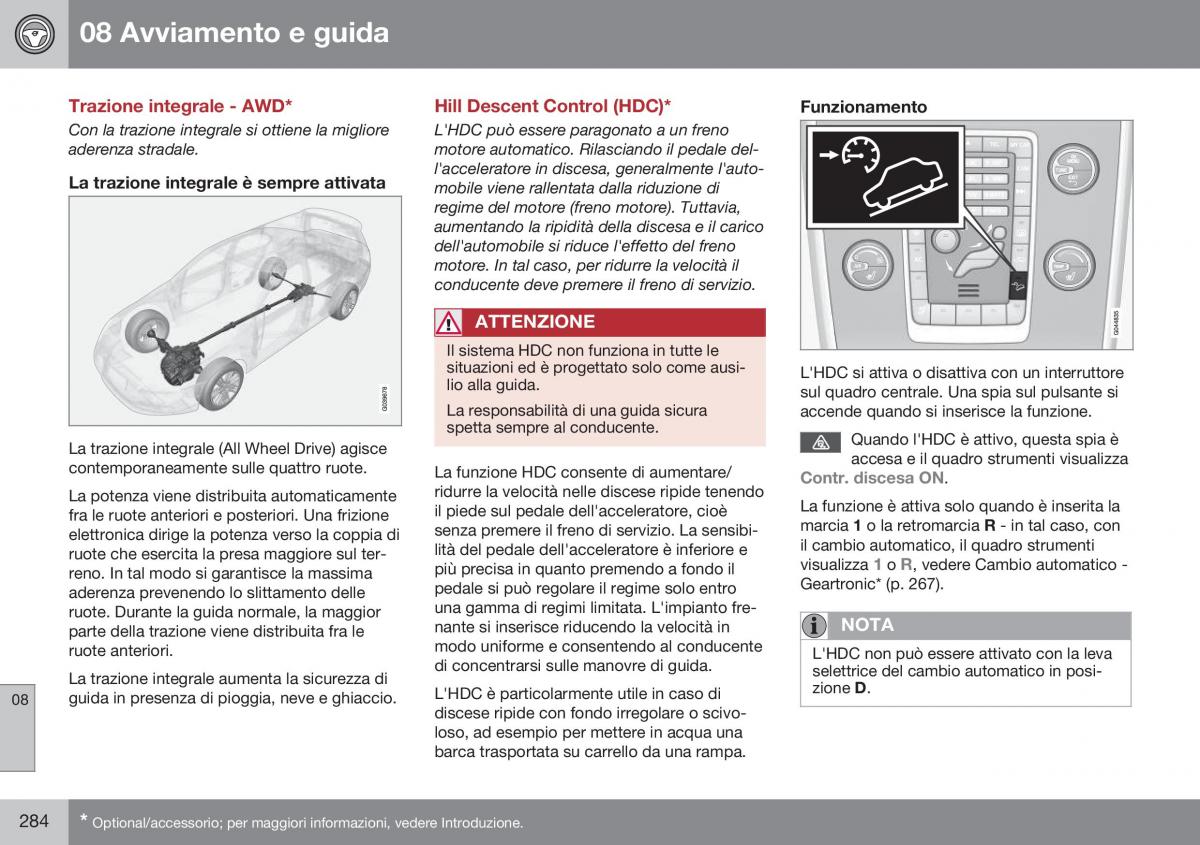 Volvo XC60 I 1 FL manuale del proprietario / page 286