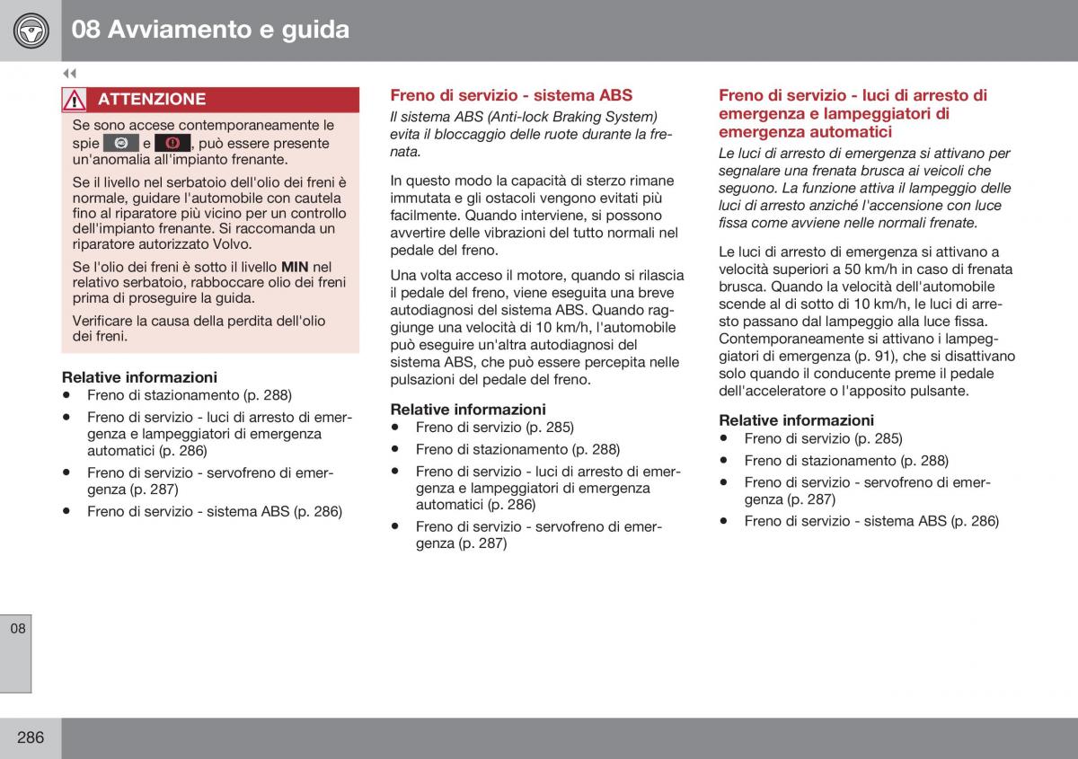 Volvo XC60 I 1 FL manuale del proprietario / page 288