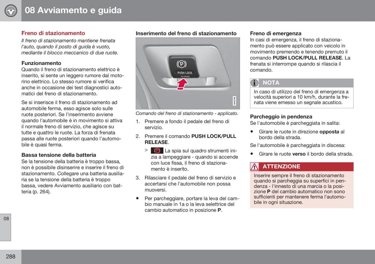 Volvo XC60 I 1 FL manuale del proprietario / page 290