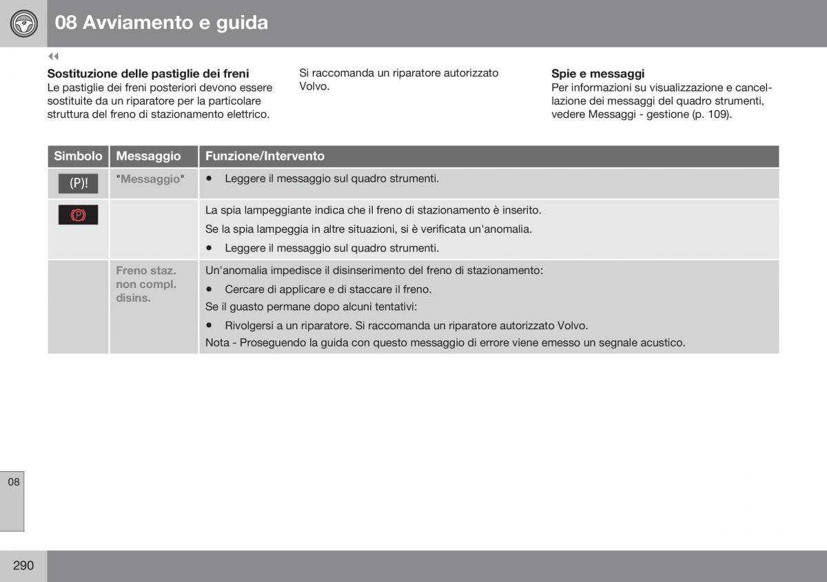 Volvo XC60 I 1 FL manuale del proprietario / page 292