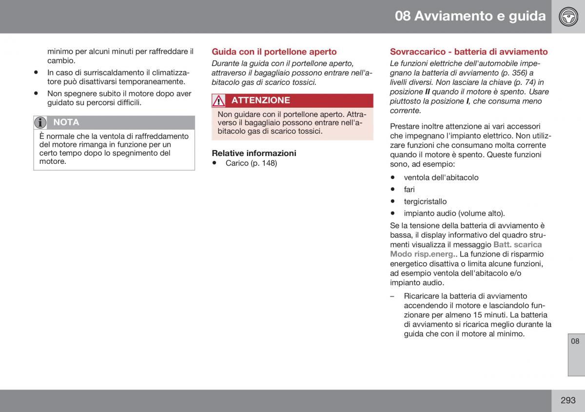 Volvo XC60 I 1 FL manuale del proprietario / page 295