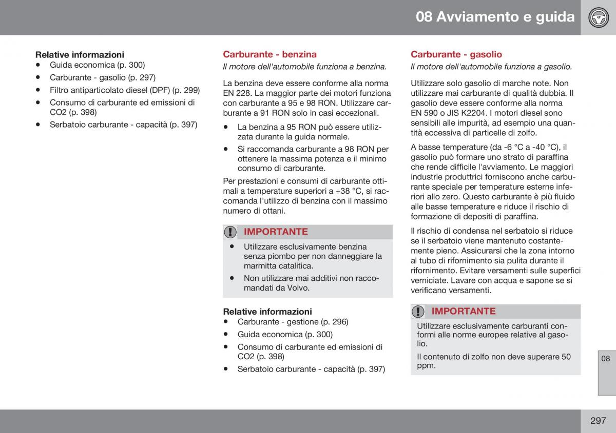 Volvo XC60 I 1 FL manuale del proprietario / page 299