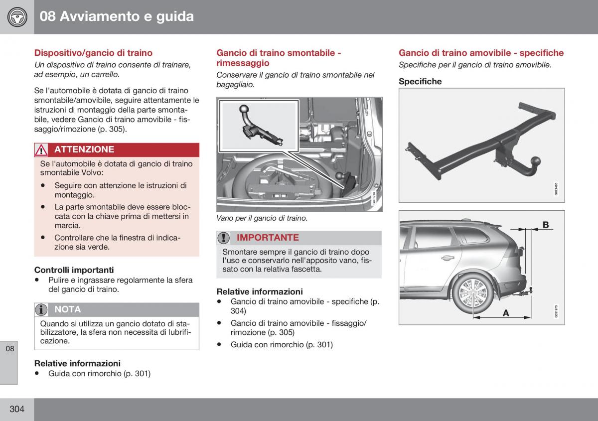 Volvo XC60 I 1 FL manuale del proprietario / page 306