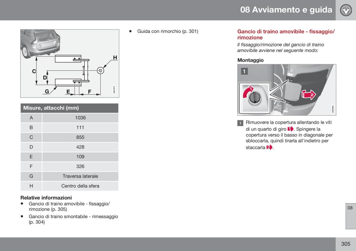 Volvo XC60 I 1 FL manuale del proprietario / page 307