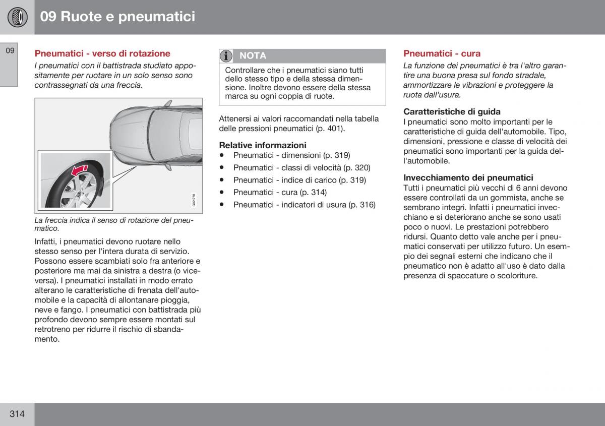 Volvo XC60 I 1 FL manuale del proprietario / page 316