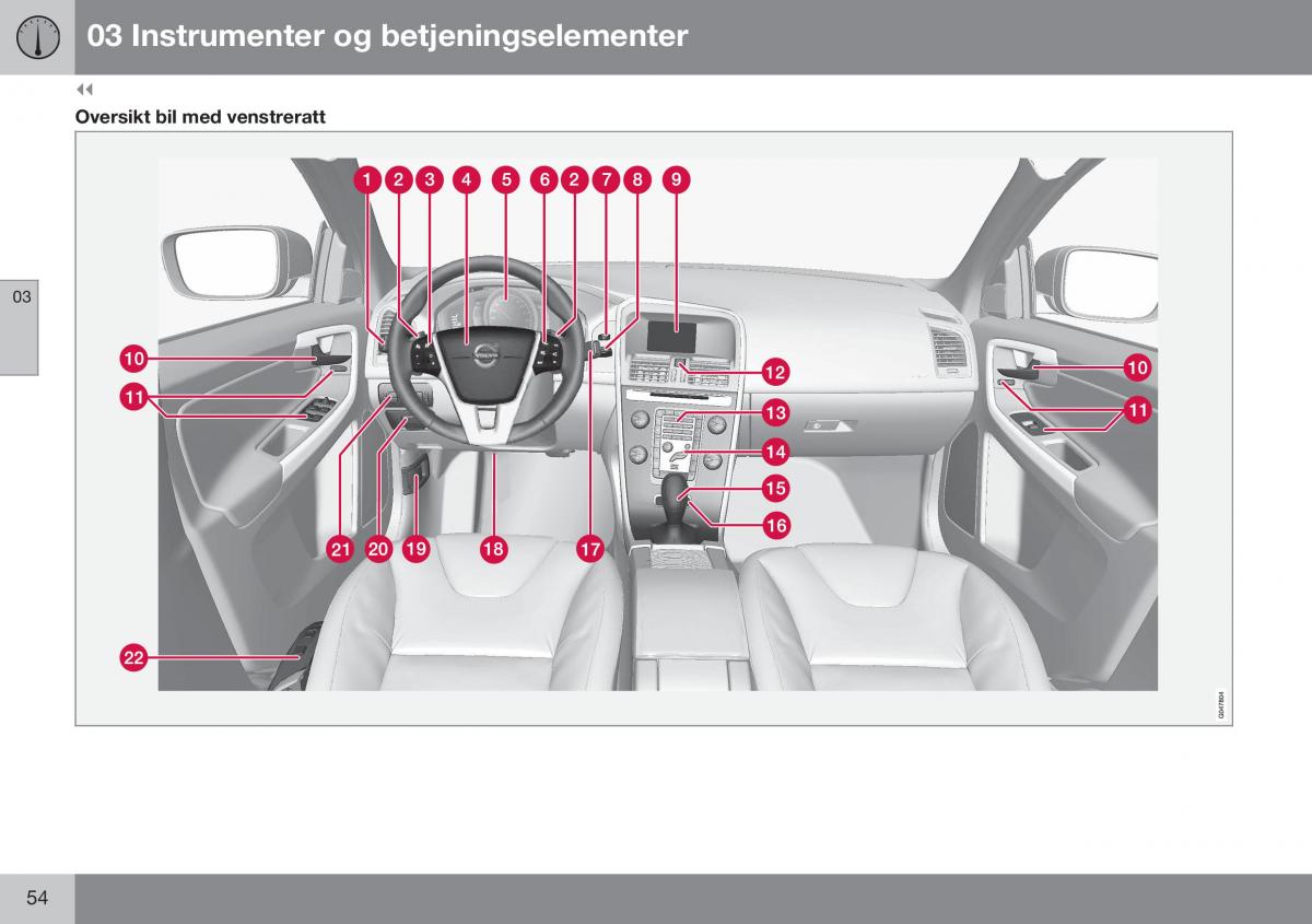 Volvo XC60 I 1 FL bruksanvisningen / page 56