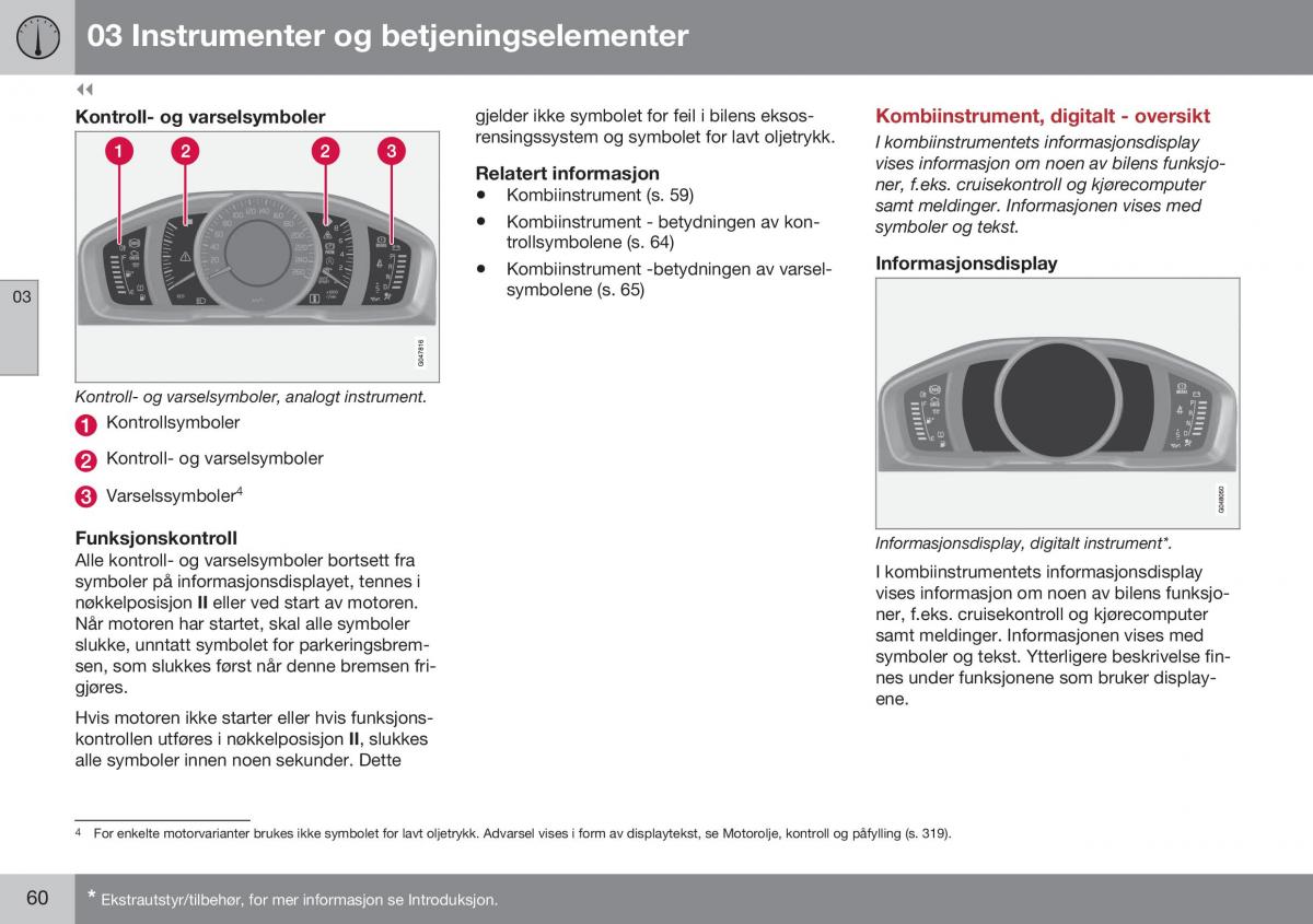 Volvo XC60 I 1 FL bruksanvisningen / page 62