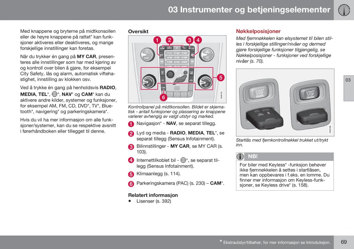 Volvo XC60 I 1 FL bruksanvisningen / page 71