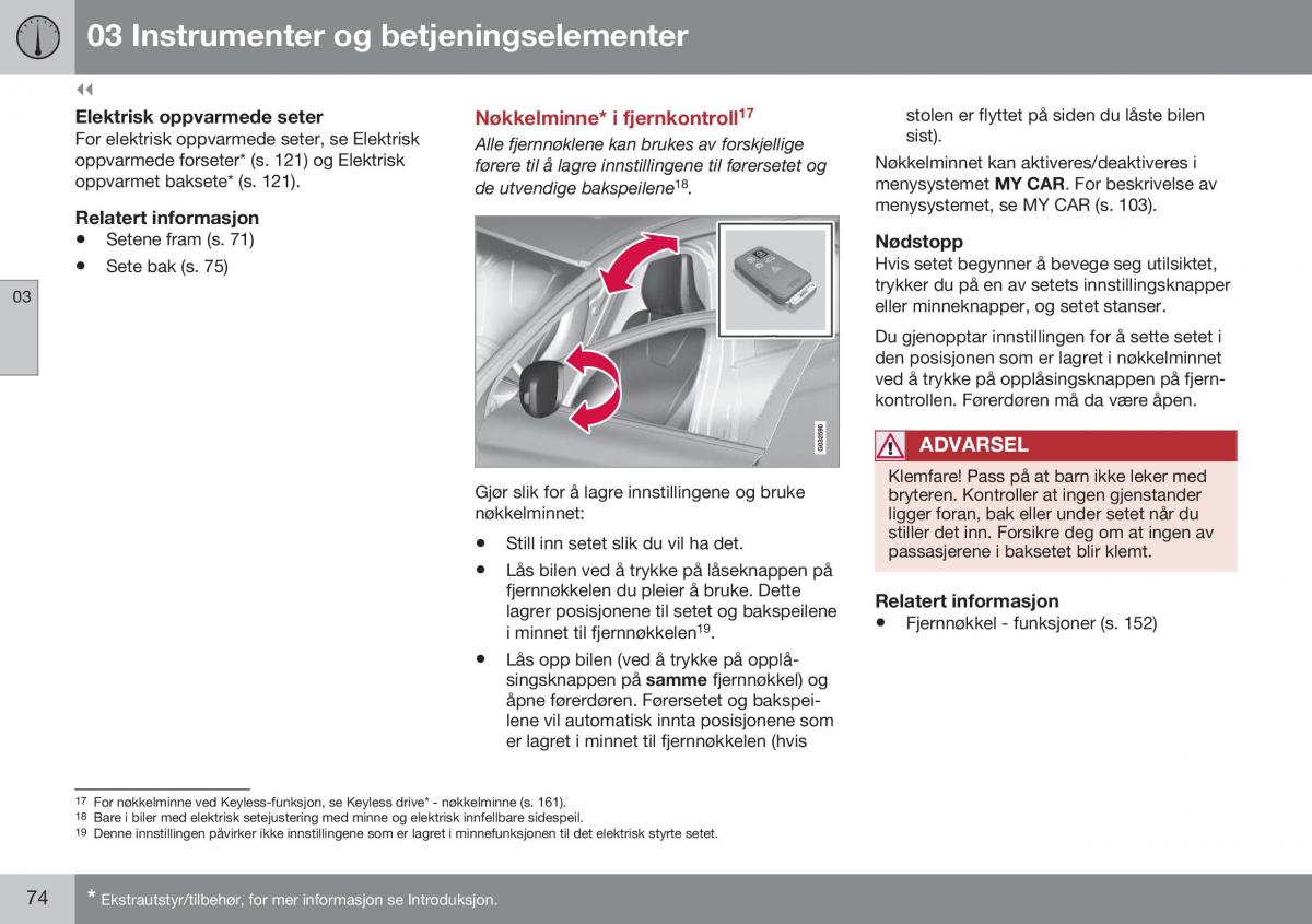 Volvo XC60 I 1 FL bruksanvisningen / page 76