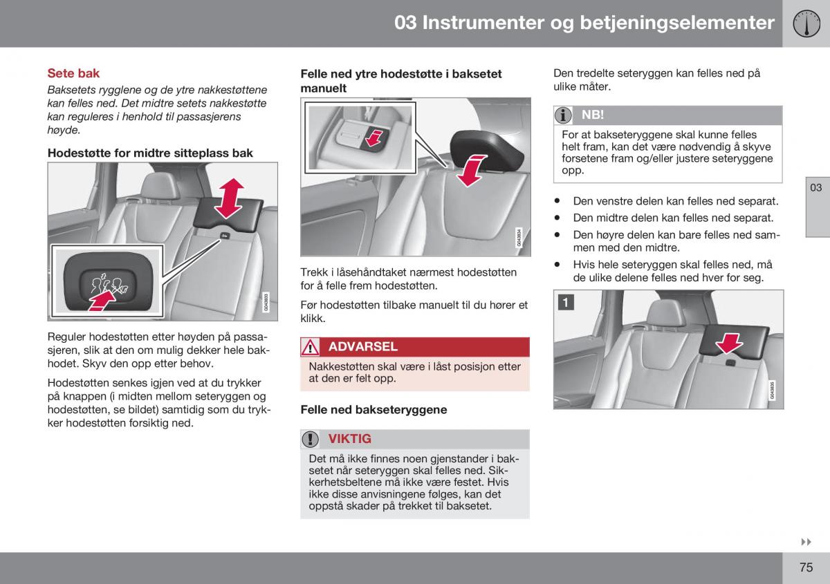 Volvo XC60 I 1 FL bruksanvisningen / page 77