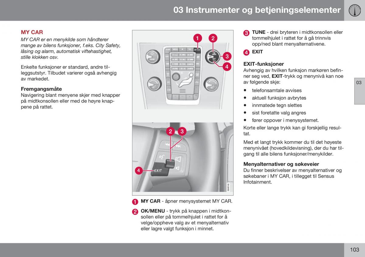 Volvo XC60 I 1 FL bruksanvisningen / page 105