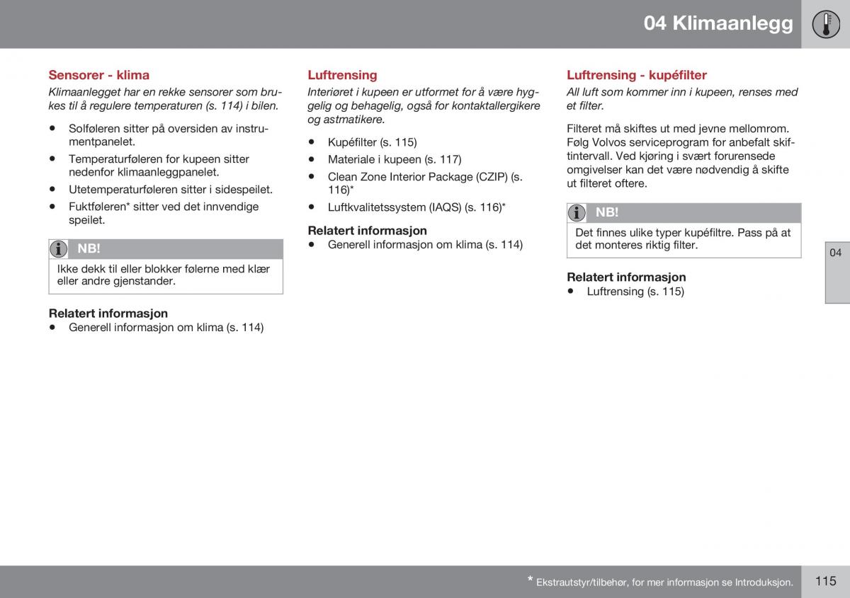 Volvo XC60 I 1 FL bruksanvisningen / page 117