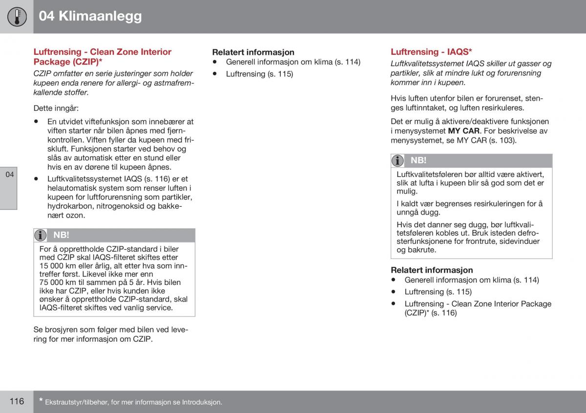 Volvo XC60 I 1 FL bruksanvisningen / page 118