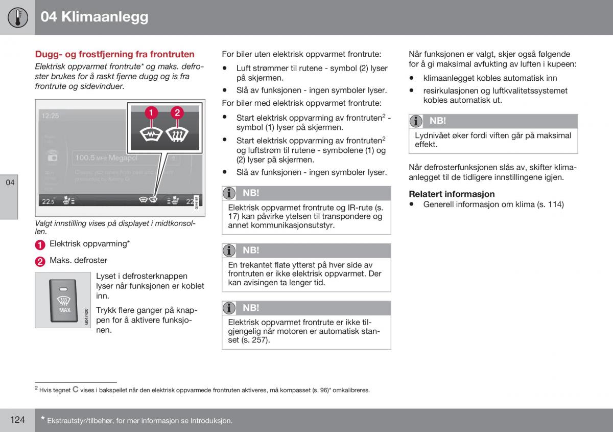 Volvo XC60 I 1 FL bruksanvisningen / page 126