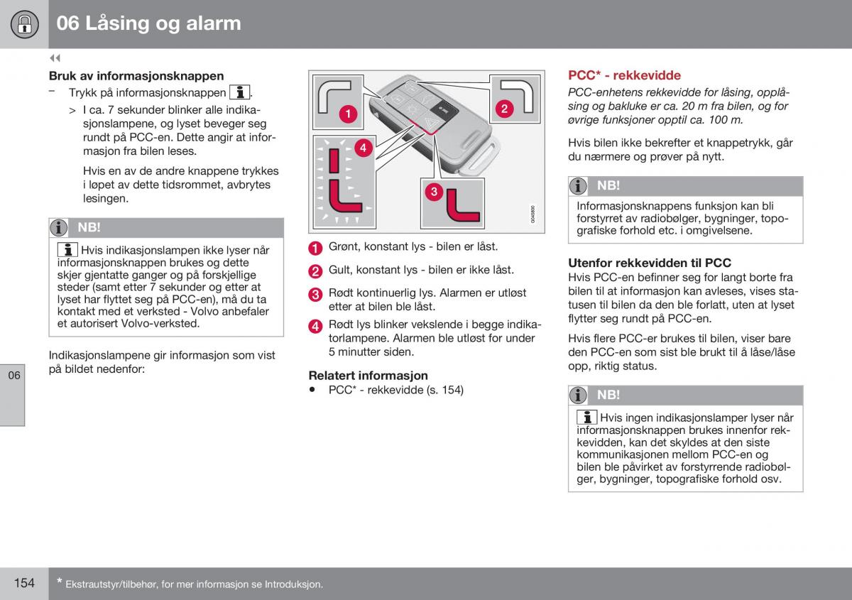 Volvo XC60 I 1 FL bruksanvisningen / page 156