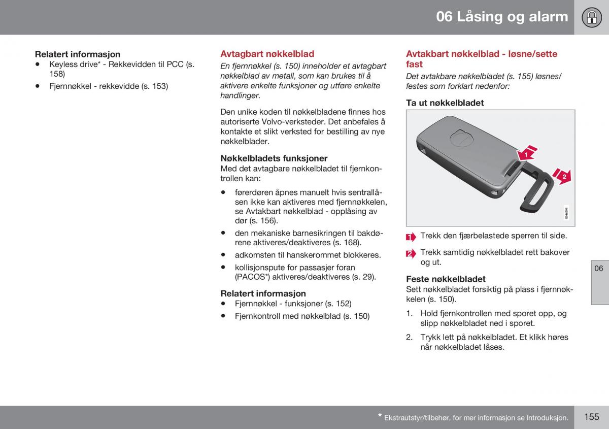 Volvo XC60 I 1 FL bruksanvisningen / page 157