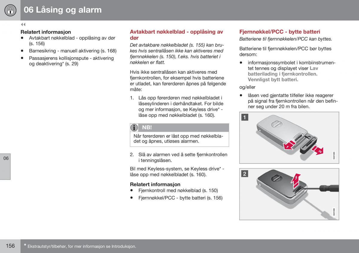 Volvo XC60 I 1 FL bruksanvisningen / page 158