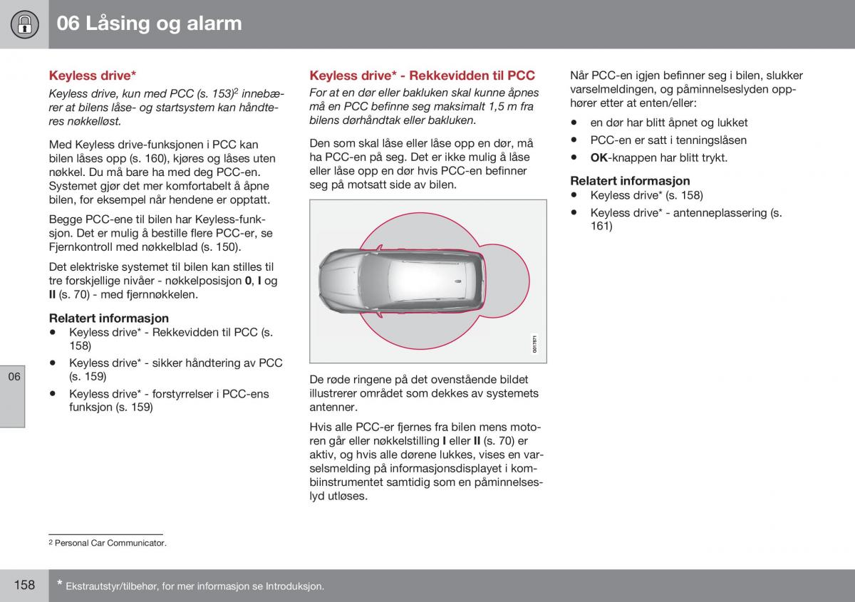 Volvo XC60 I 1 FL bruksanvisningen / page 160