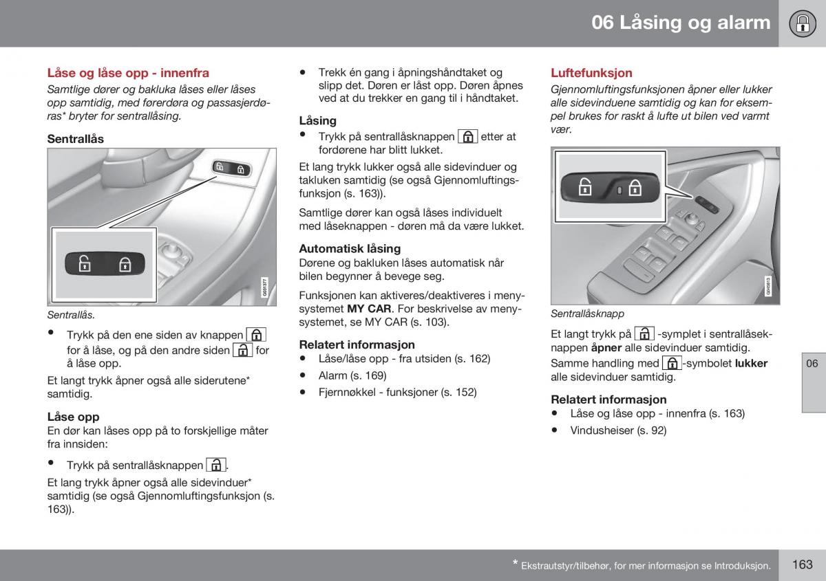 Volvo XC60 I 1 FL bruksanvisningen / page 165