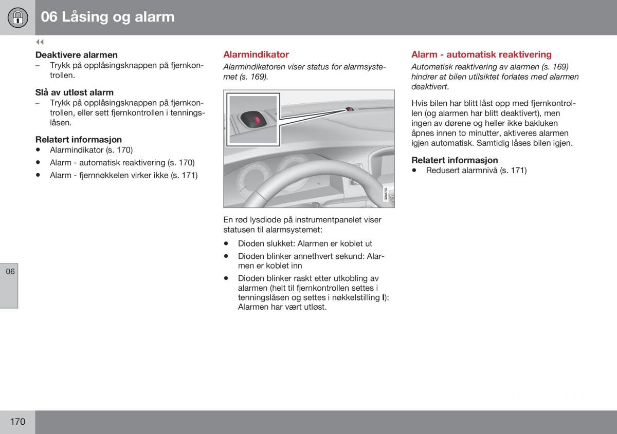 Volvo XC60 I 1 FL bruksanvisningen / page 172