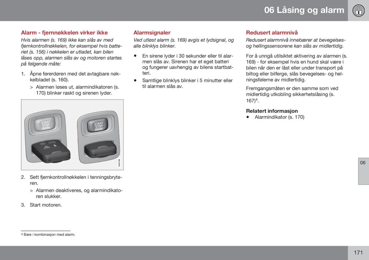 Volvo XC60 I 1 FL bruksanvisningen / page 173