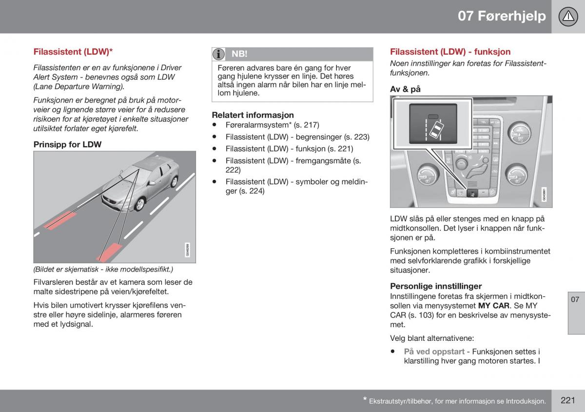 Volvo XC60 I 1 FL bruksanvisningen / page 223