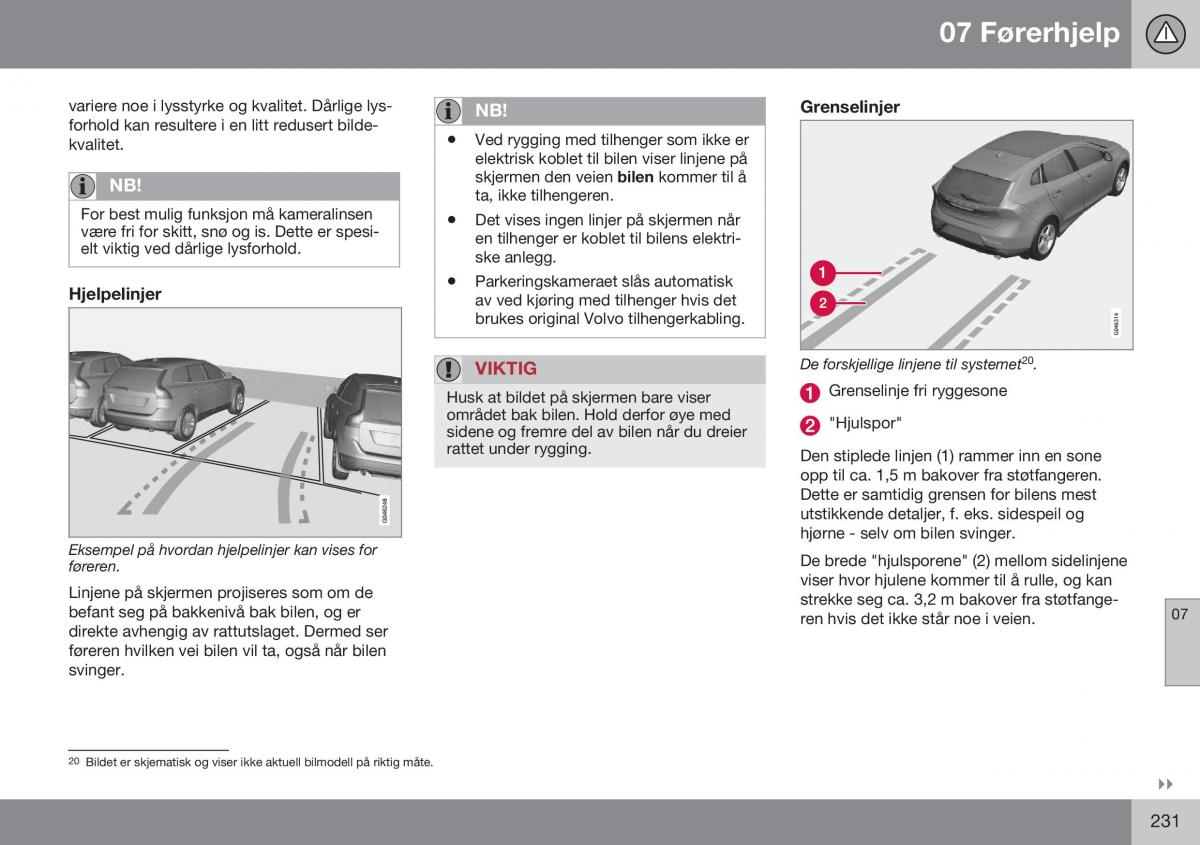 Volvo XC60 I 1 FL bruksanvisningen / page 233