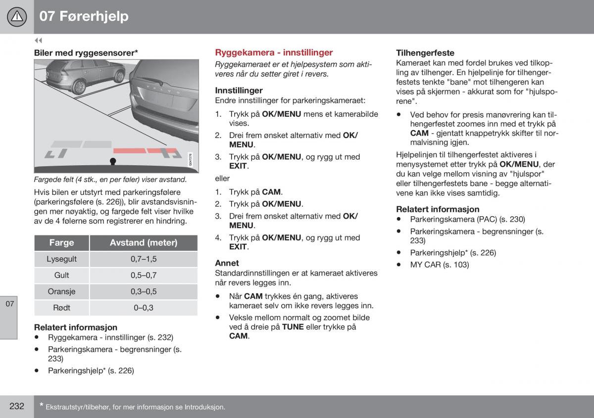 Volvo XC60 I 1 FL bruksanvisningen / page 234