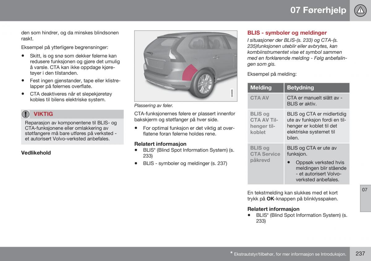 Volvo XC60 I 1 FL bruksanvisningen / page 239