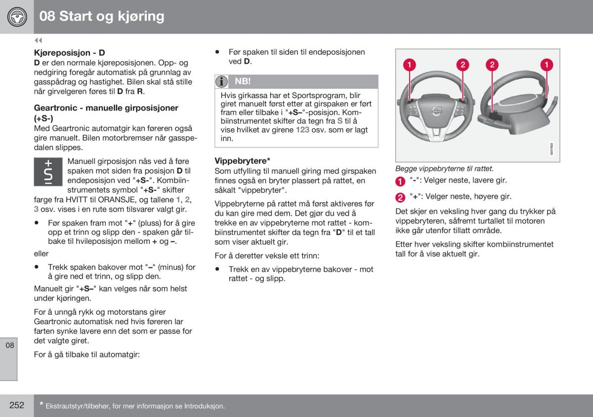 Volvo XC60 I 1 FL bruksanvisningen / page 254