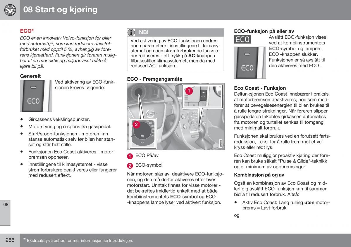 Volvo XC60 I 1 FL bruksanvisningen / page 268