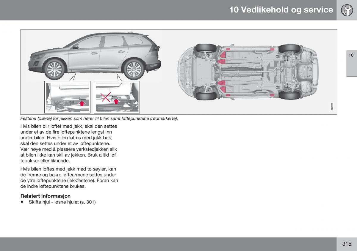 Volvo XC60 I 1 FL bruksanvisningen / page 317